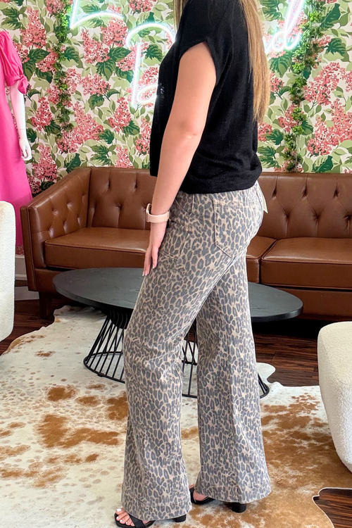 Hidden Cheetah Wide Leg Jeans
