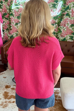 Knit Short Sleeve V-Neck Top