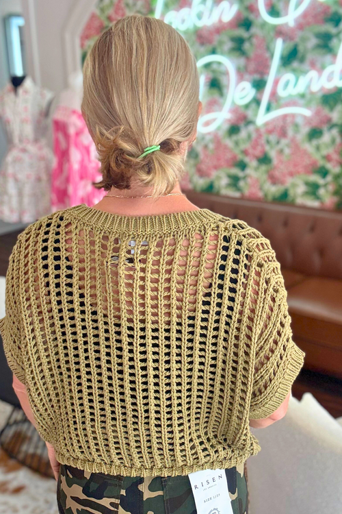 Crochet Knit Short Sleeve Top