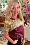 Garnet and Gold Sequin Top