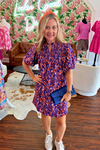 Orange and Blue Tiger Tail Pattern Dress