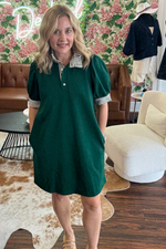 Polo Dress with Ruffle Collar and Sleeve