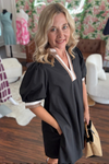 Black Mini Dress with sleeve Accent