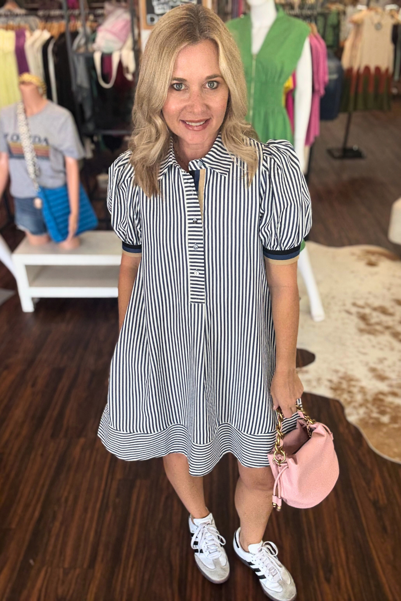 Striped Swing Shirt Dress