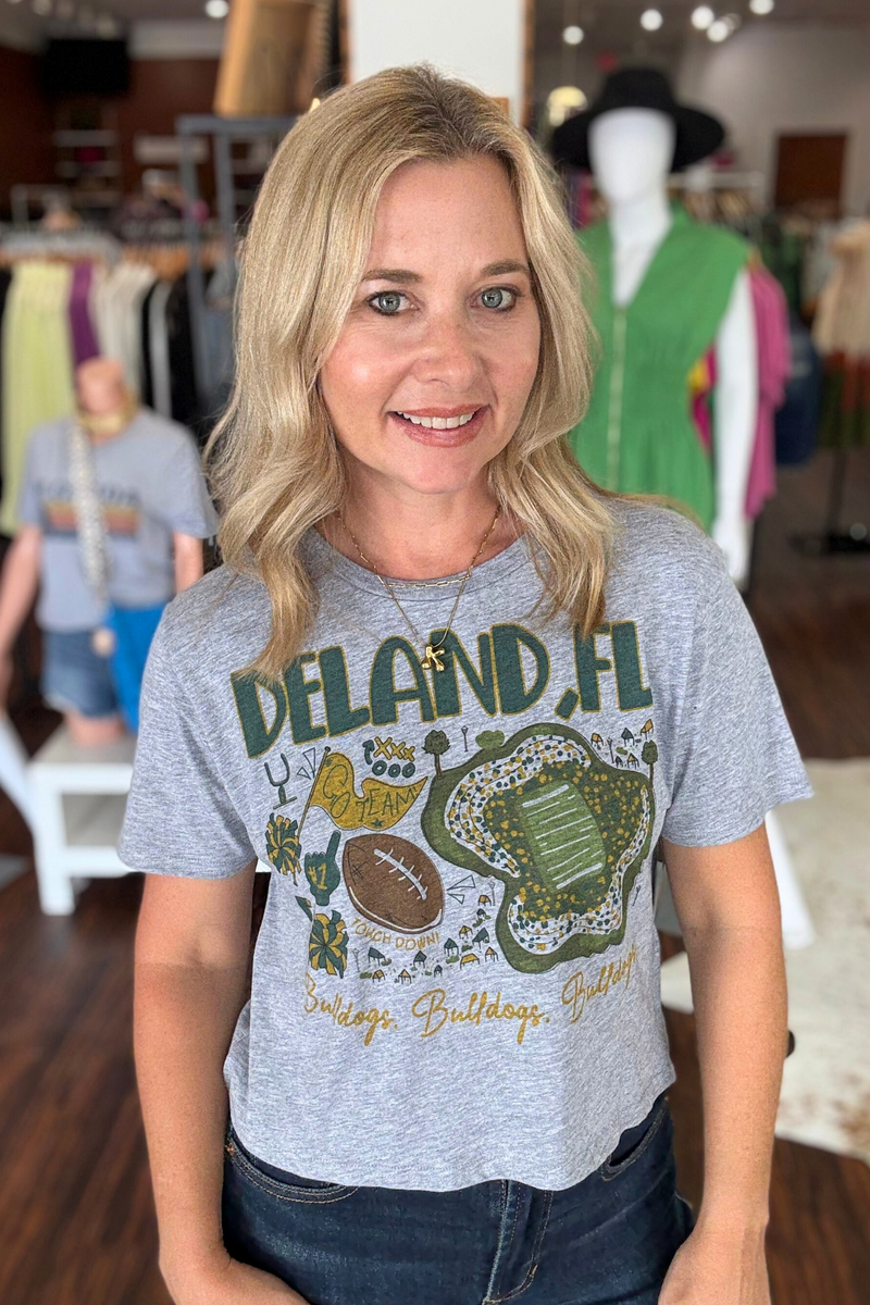 Gray Cropped DeLand T-Shirt