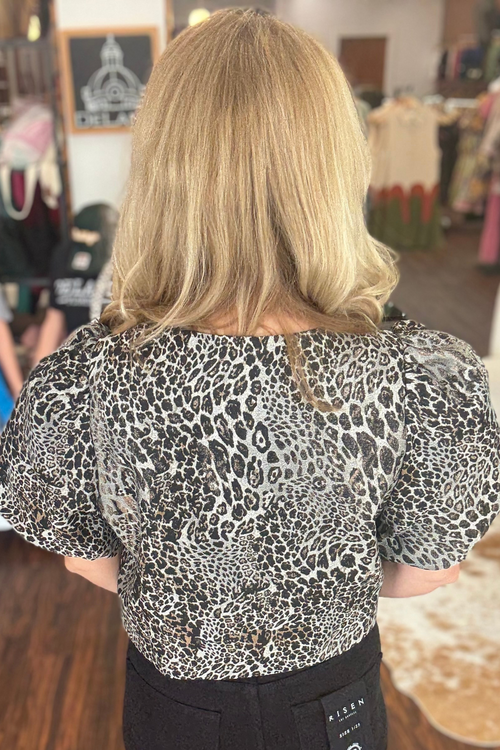 Leopard Print Button Down Top
