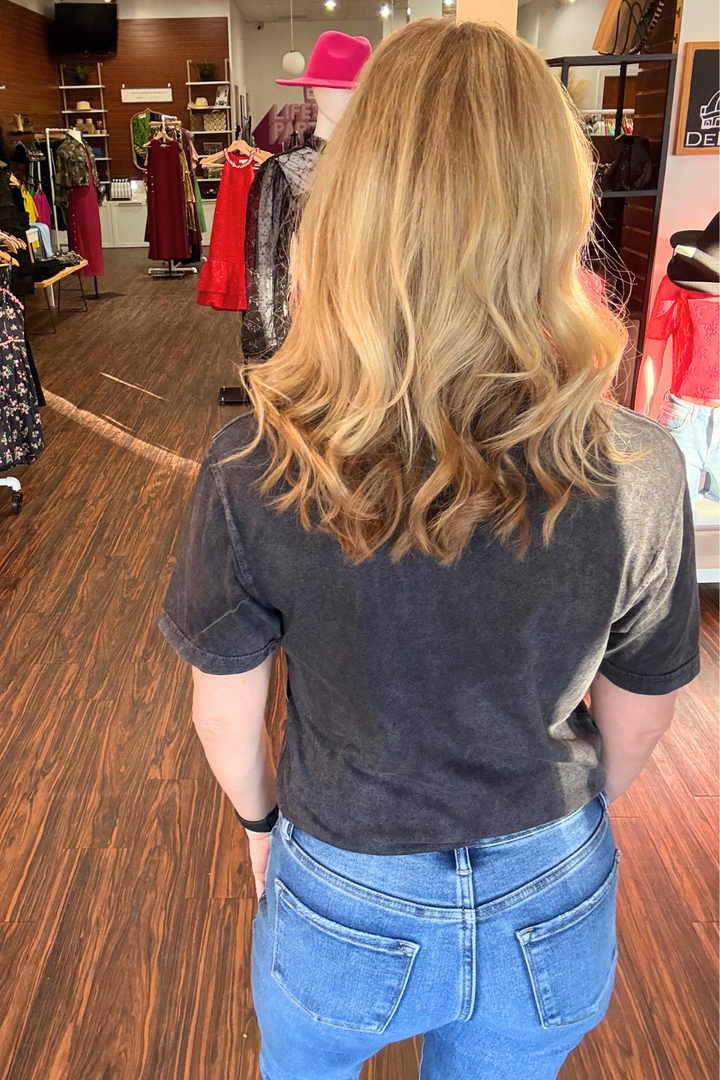 Vintage Black Western Boot Mardi Gras T-Shirt