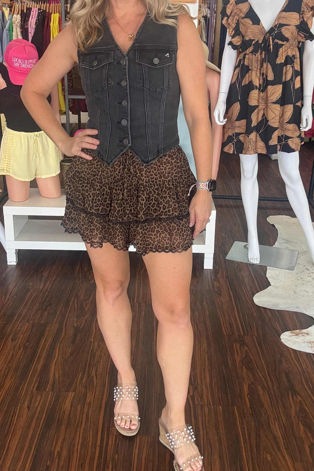 Leopard Print Lace Skorts