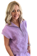 Quilted 1/4 Zip Top