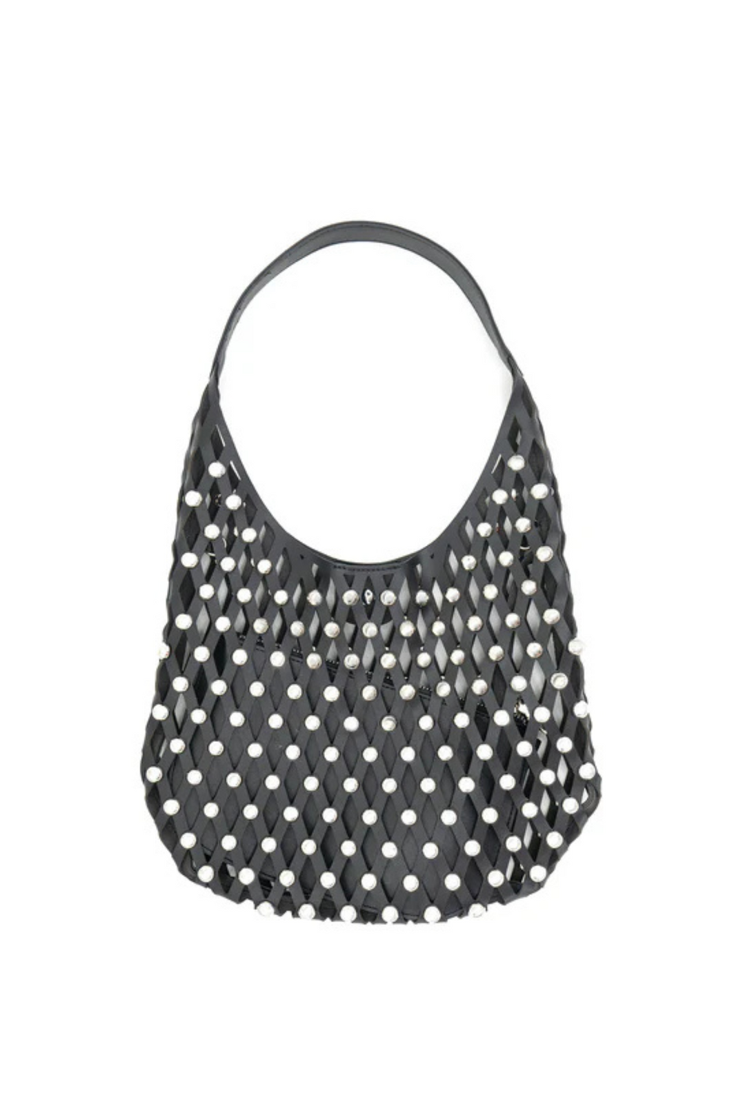 black mesh bag with silver studs