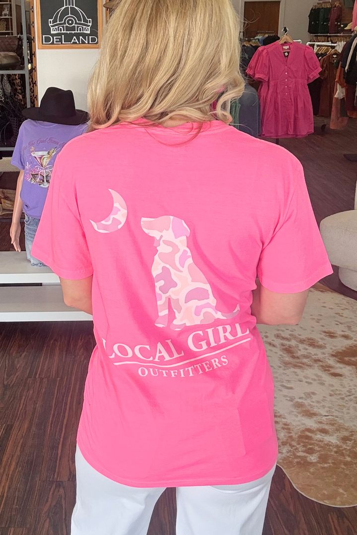 Local Girl Hot
 Pnk T-Shirti
Make a statement in this vibrant hot pink tee featuring an eye-catching pink camo logo on the back. Perfect for those who love bold color and understated edge, this piece brings attitude to any casual wardrobe. Comfortable enough for everyday wear, distinctive enough to stand out.

