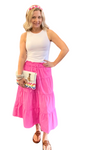 Bubble Gum MIdi Skirt