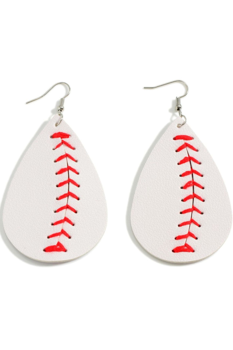 Leather Baseball Earrings