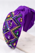 Beaded/Sequin Mardi Gras Headband