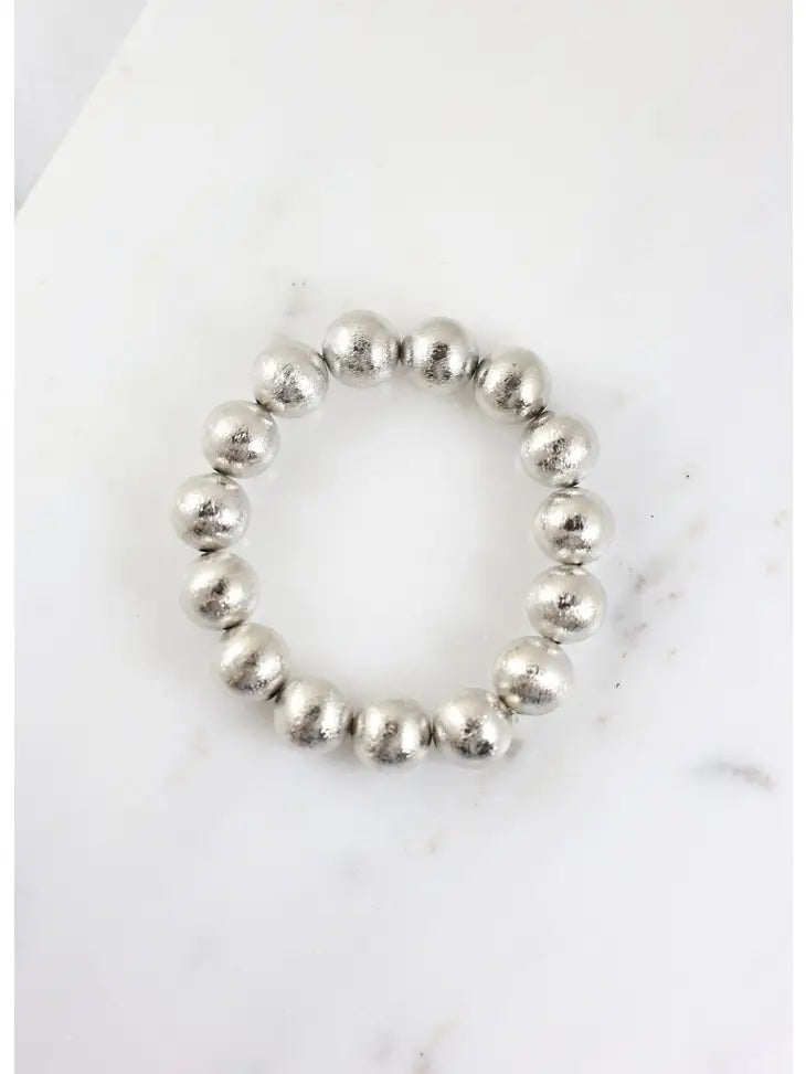 Textured Ball Bracelet in Silver