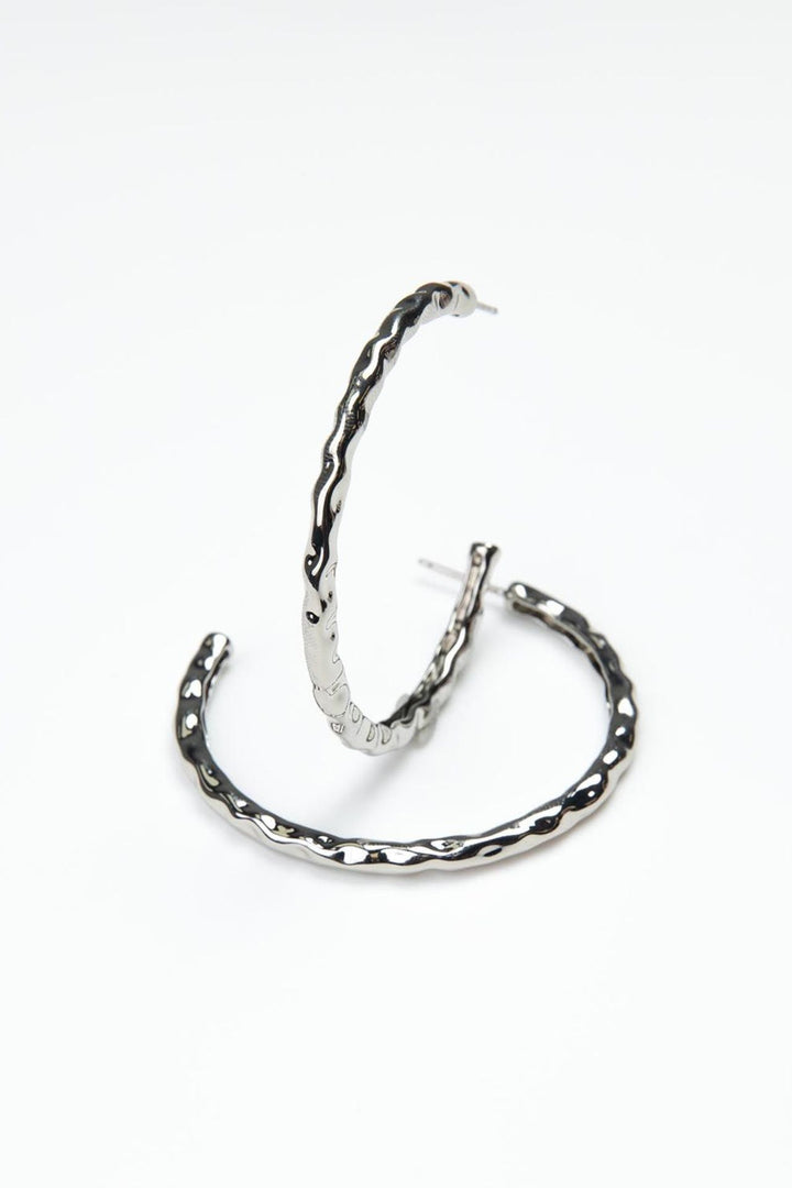 Michelle McDowell Large Silver Hoop Earrings