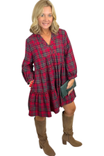 Red Plaid Mini Dress