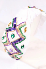 Beaded/Sequin Mardi Gras Headband