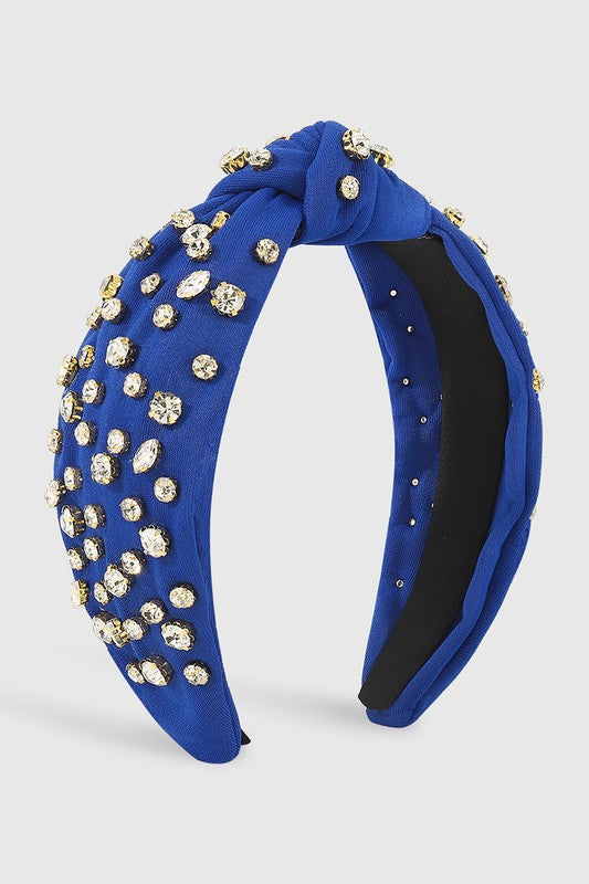 Fabric Headband with Rhinestone Detail