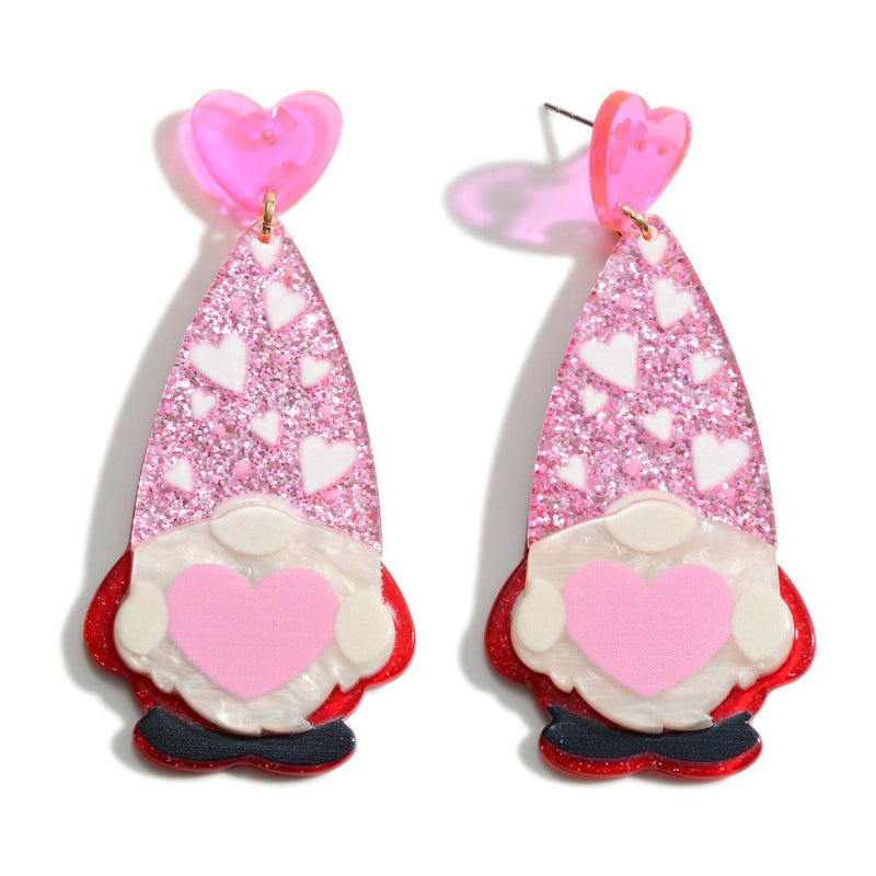 Heart and Gnome Earrings