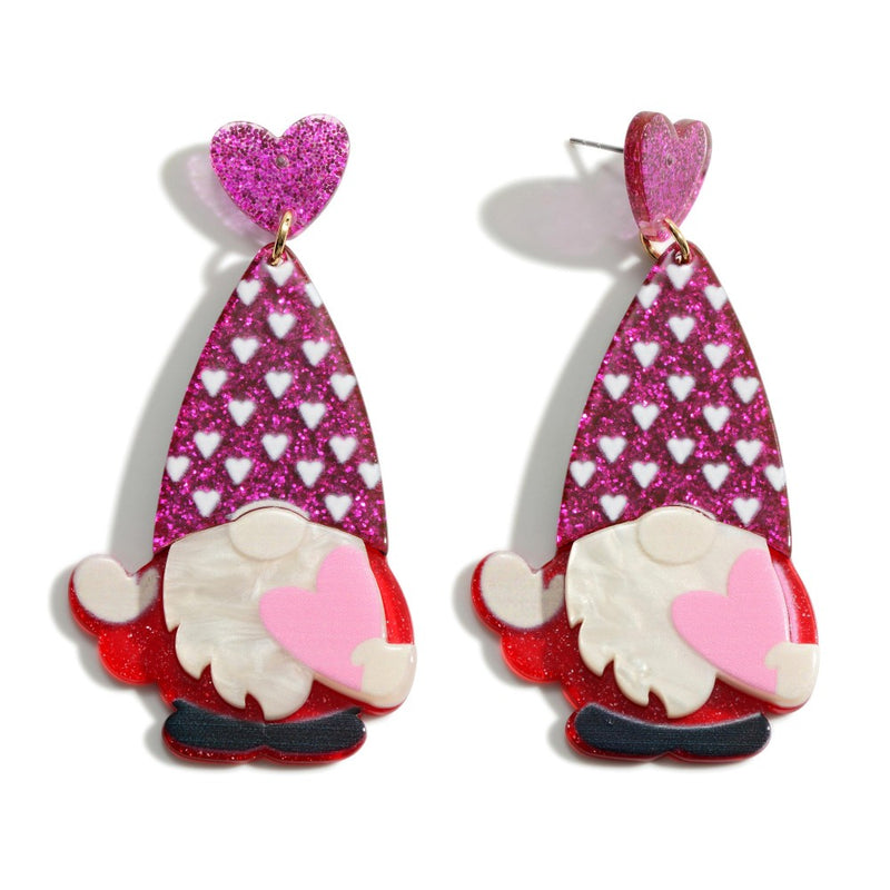 Heart and Gnome Earrings