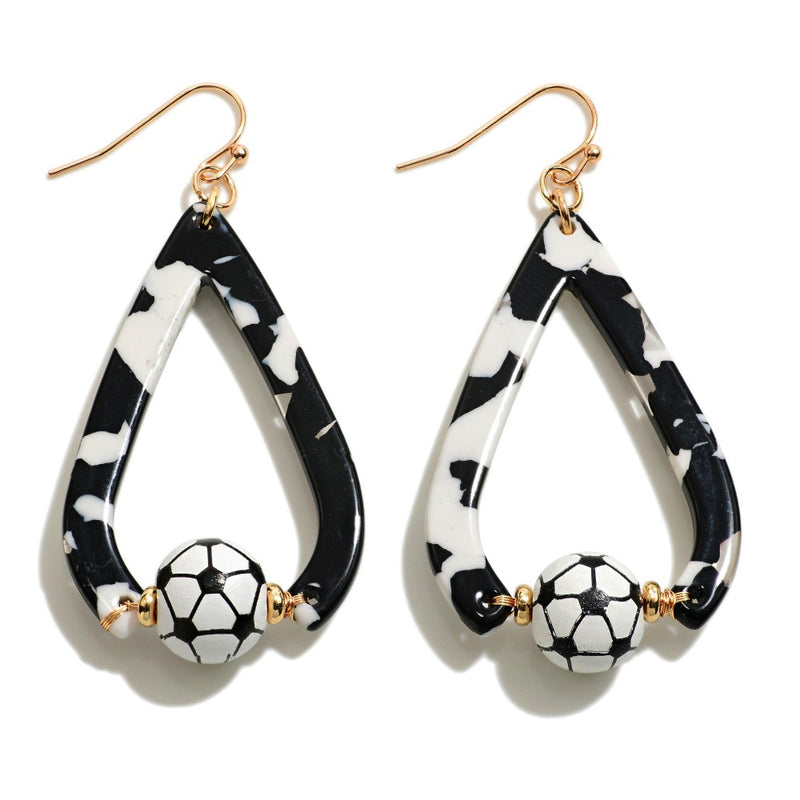 Teardrop Soccer Earrings
