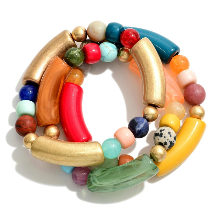 Acrylic Tube Bracelet Set
