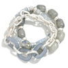 Gold Chain Link and Stone Bracelet Set