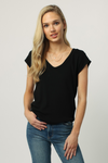 Black V-Neck Top
