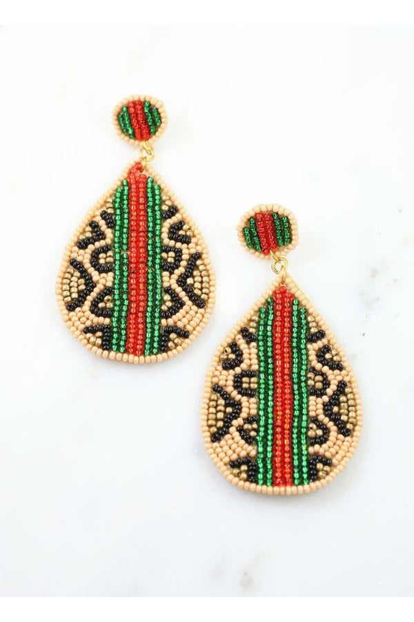 City Leopard Beaded Earrings