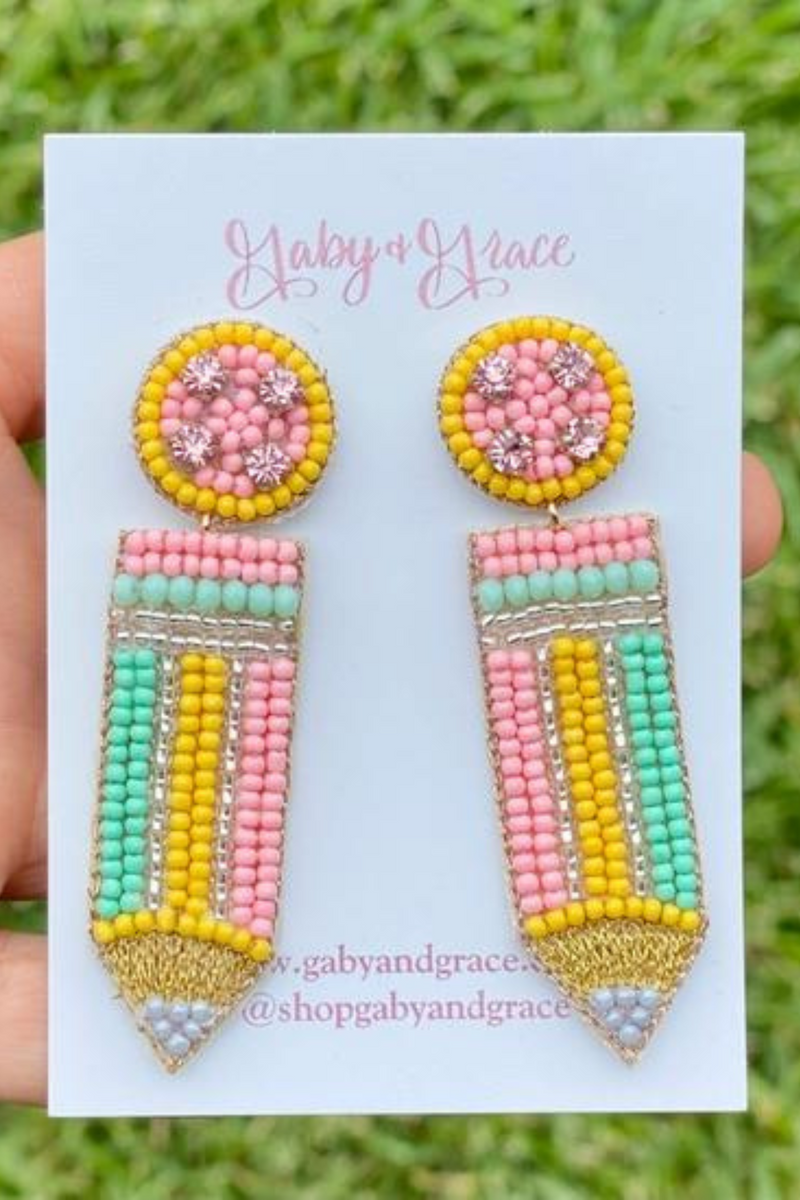 Teacher Pencil Color Earrings