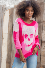 Wooden Ships Pink Camo Skull Sweater