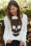 Wooden Ships Leopard Print Skull Sweater