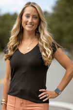 Black V-Neck Top