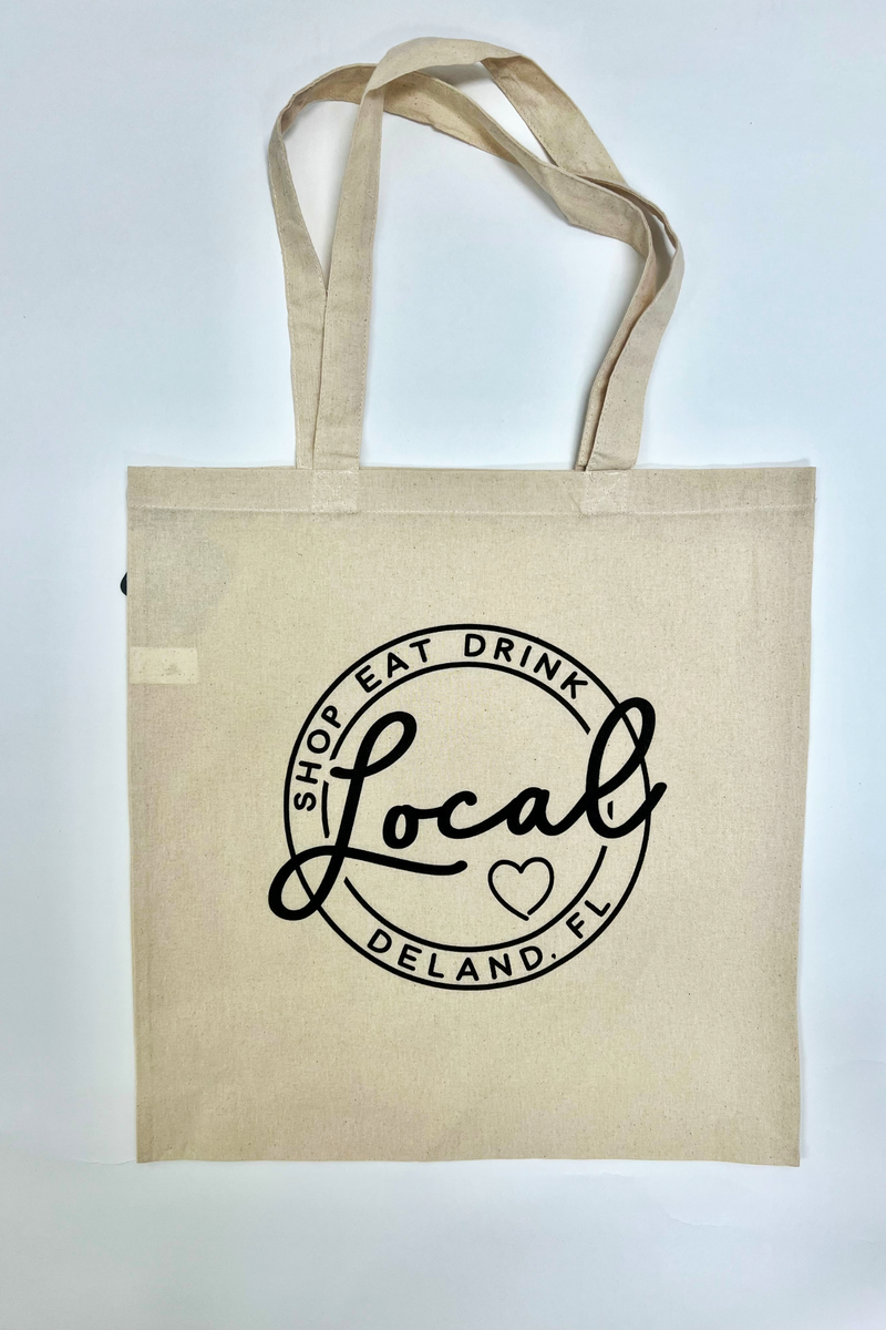 Shot, Eat, Drink Local DeLand Canvas Tote