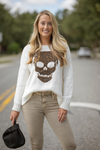 Wooden Ships Leopard Print Skull Sweater