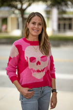 Wooden Ships Pink Camo Skull Sweater