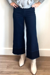 Audrey Cropped Dark Blue Jeans with Released Hem