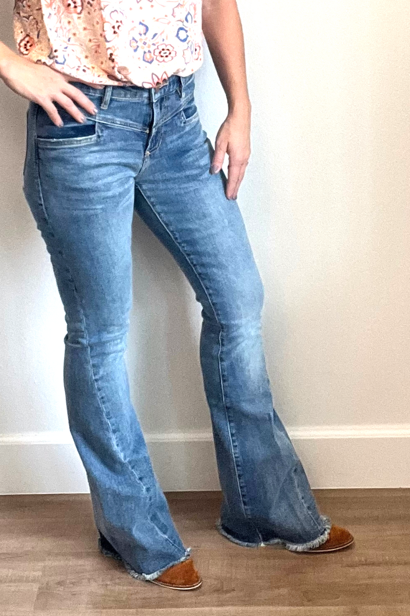 Rosa Flares with Frayed Hem