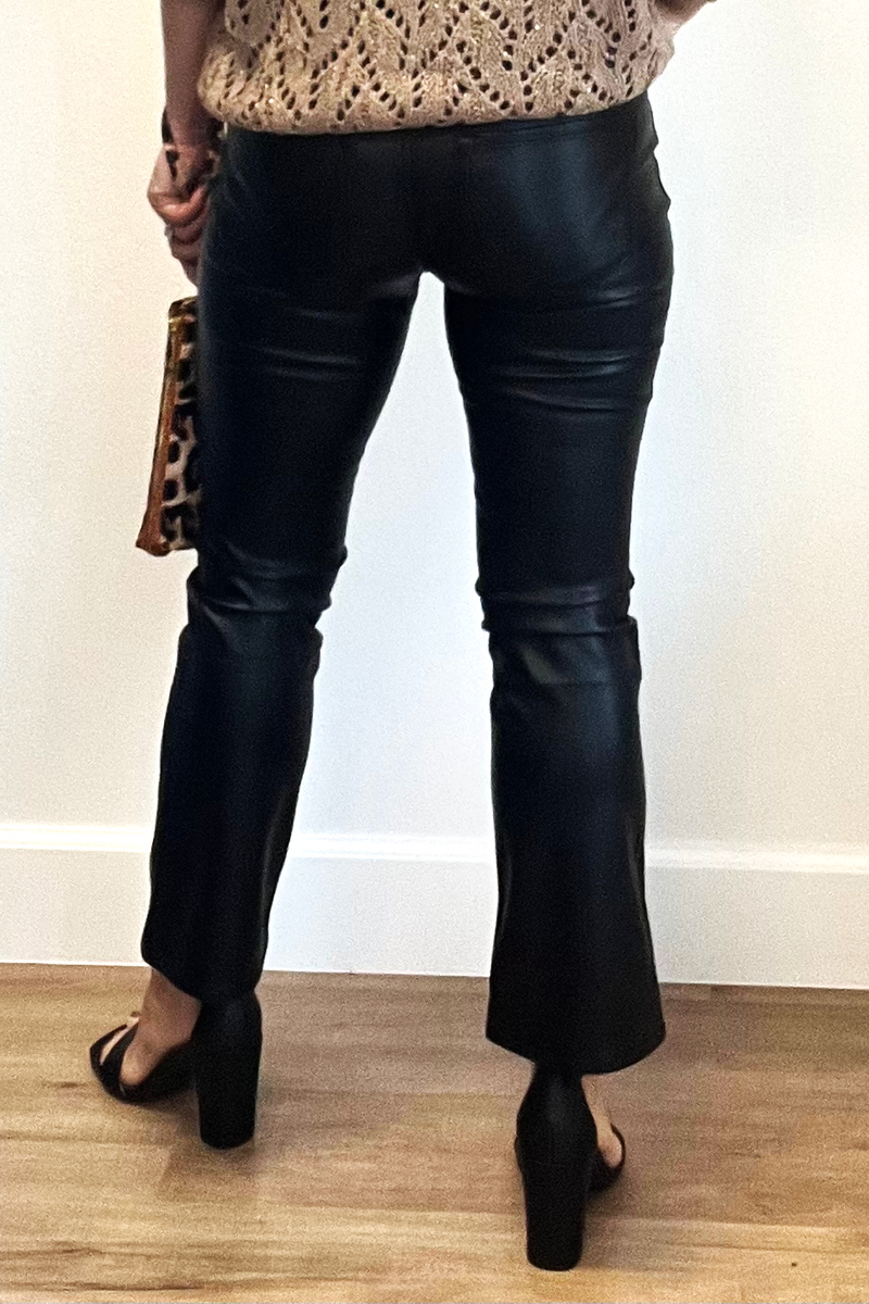 Faux Leather Cropped Pants