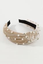 Velvet Headband with Pearl Detail