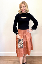 Black Ribbed Cutout Sweater