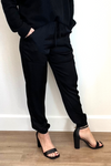 Black Satin Joggers