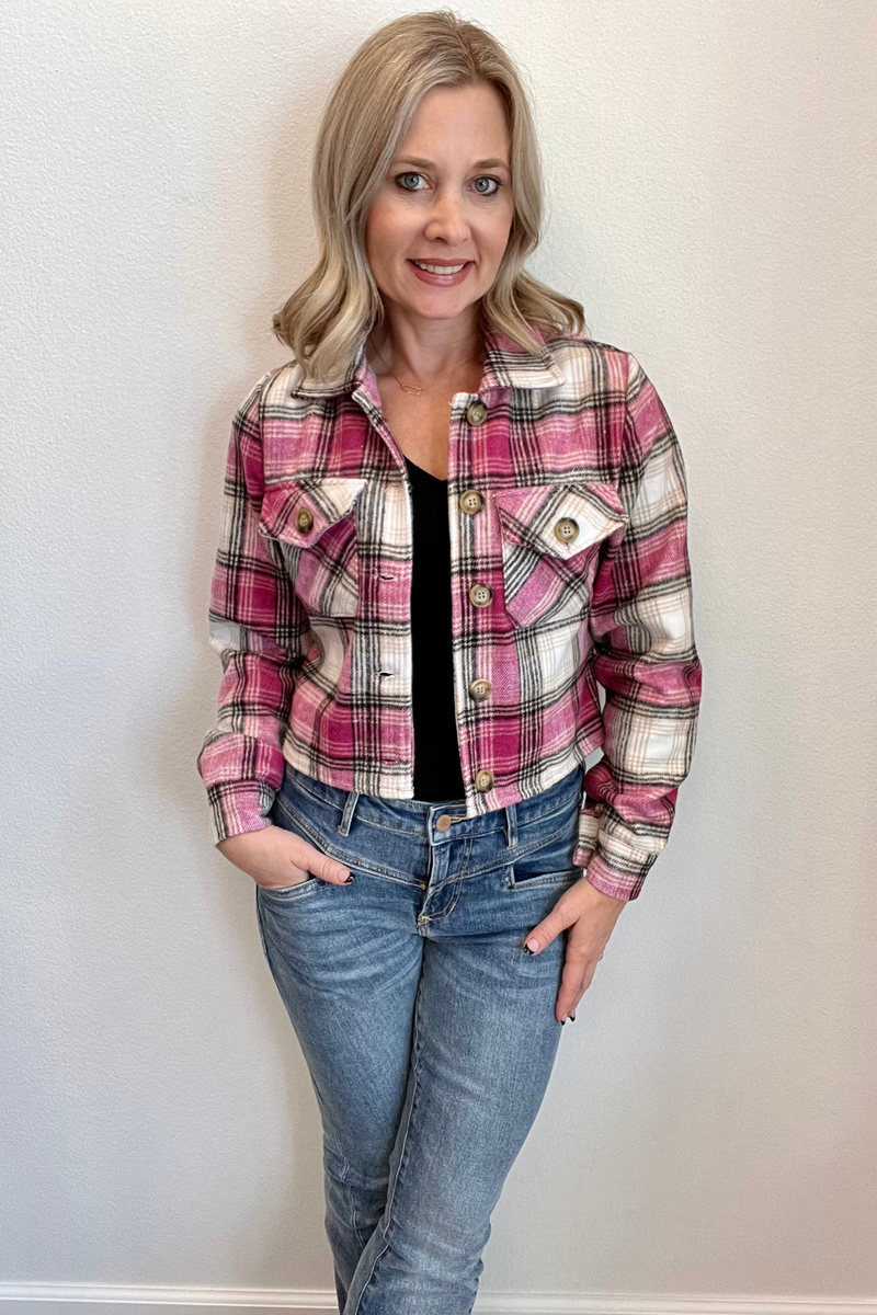 Cropped Plaid Jacket