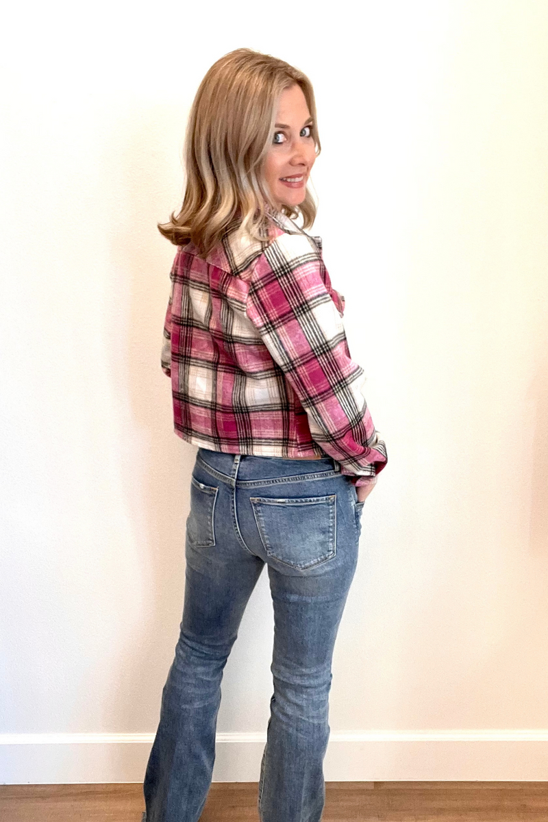 Cropped Plaid Jacket