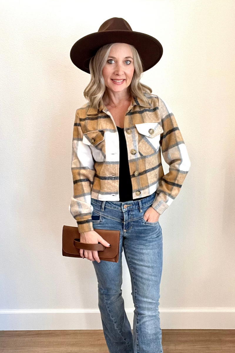 Cropped Plaid Jacket