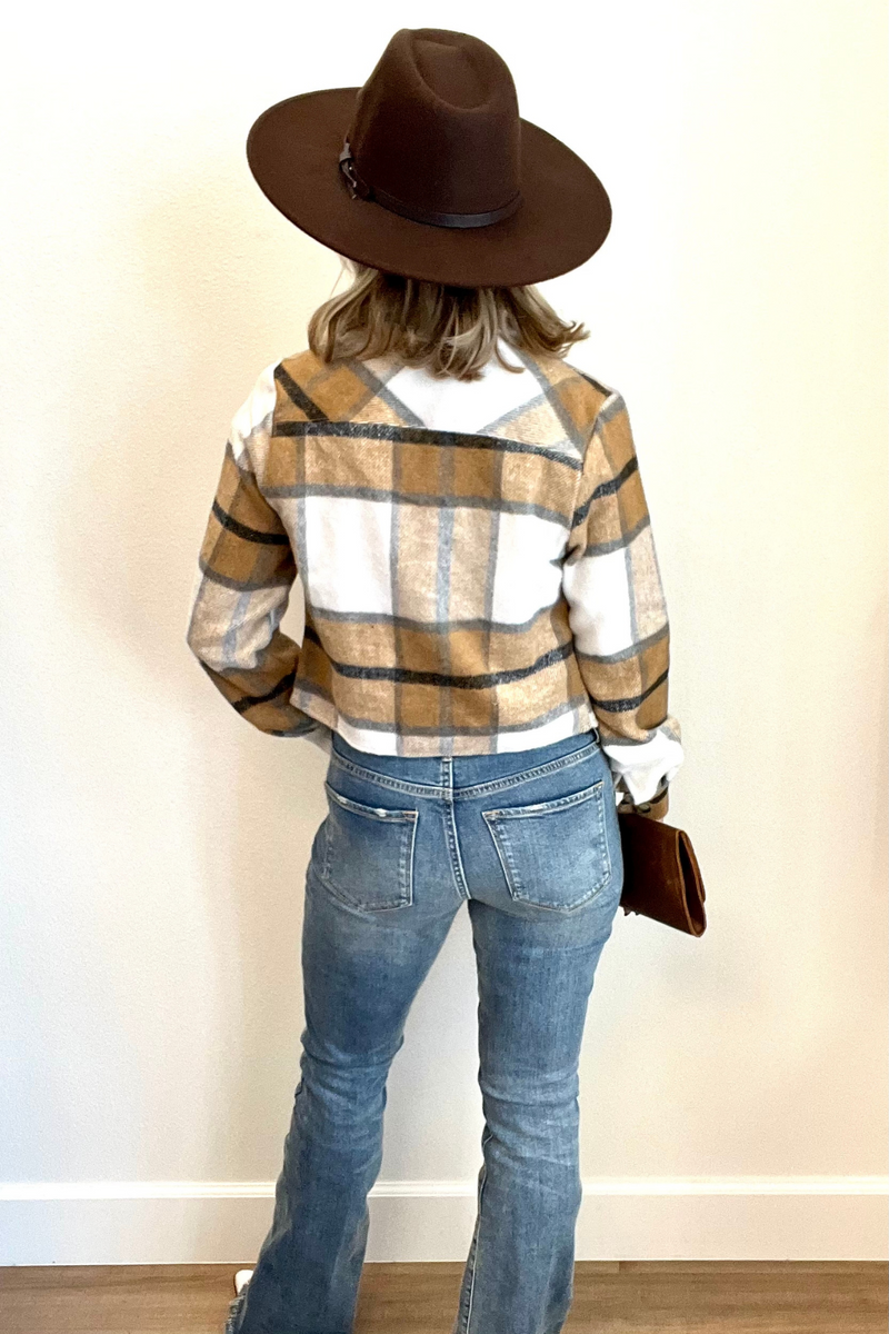 Cropped Plaid Jacket