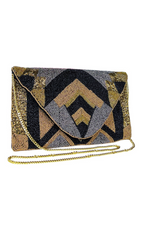 Maria Victoria Beaded Clutch with Cross body Chain