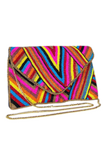 Maria Victoria Beaded Clutch with Cross body Chain