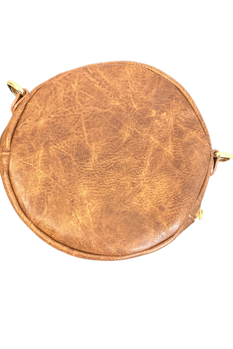 Round Vegan Leather Bag